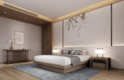 新中式卧室3D模型下载